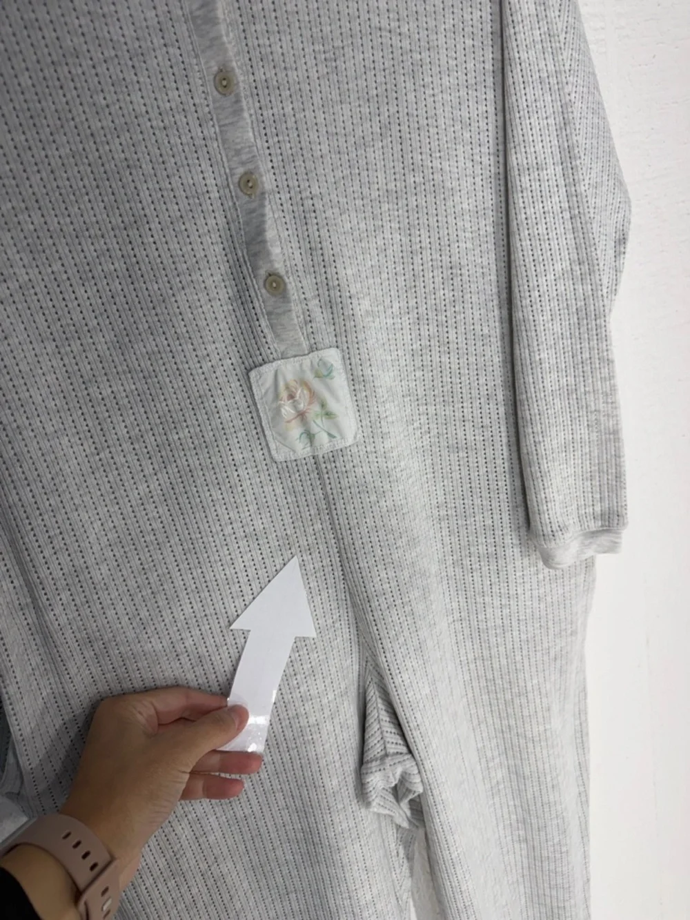 Vintage Victoria’s Secret thermal pointelle onesie gray size S